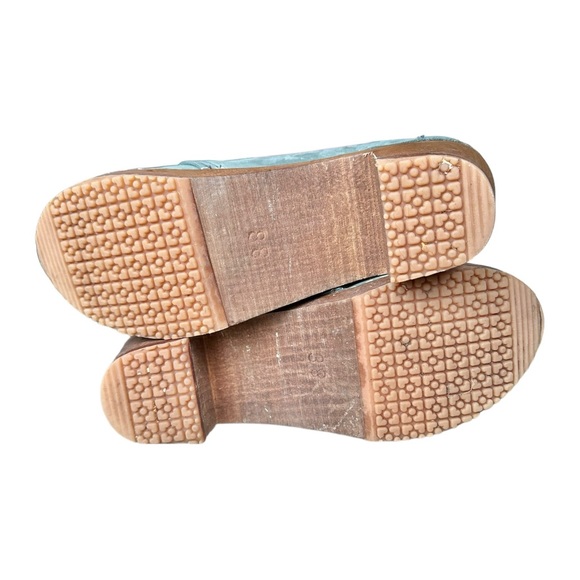 Sandgrens Sweden Chukka High Heel Clog Lace-Up  Nubuck Wood Heel Size 38 - Picture 7 of 16